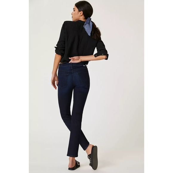 Anthropologie MOTHER The Dazzler High-Rise Straight Ankle Jeans - Picture 5 of 9